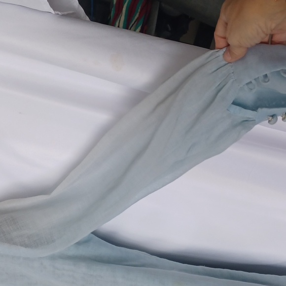 Vintage Maggi Stover 1950's Embroidered Dress Size S, Semisheer, 17" PTP, 35" lg - Picture 7 of 8